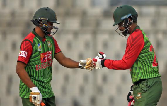 Bangladeshi cricketer Shakib Al Hasan and Tamim Iqba